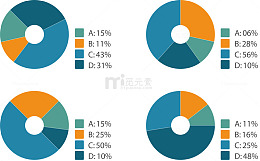圆形饼状百分比信息图表