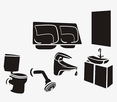 浴室用品矢量图png手绘马桶矢量图png浴室用品矢量图png蹲厕所的人png