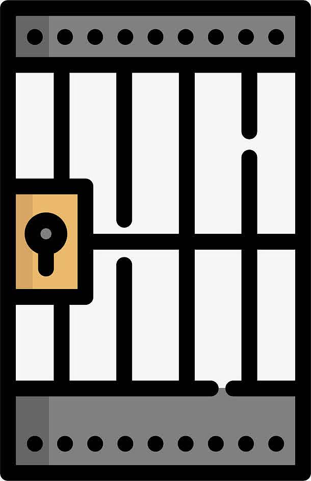 卡通监狱铁门图标