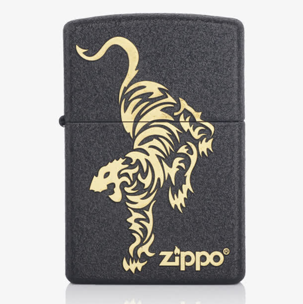 zippo打火机磨砂老虎