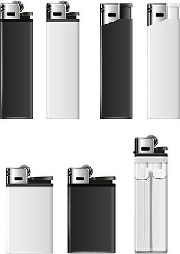 黑白色调打火机矢量素材