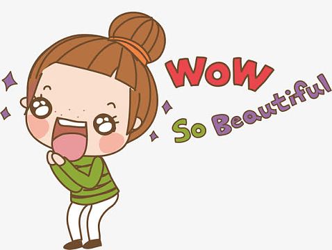 卡通人物 女孩 wow 矢量图png卡通手绘艺术字wowpng卡通彩色美术招生