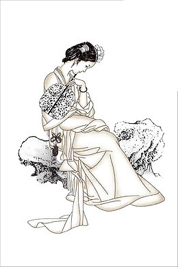 拿着扇子的女人