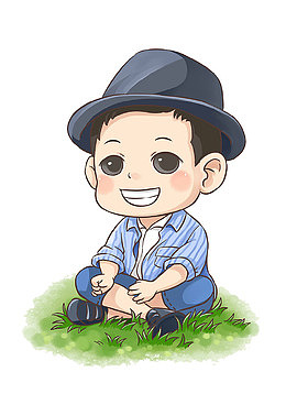 戴帽子小男孩