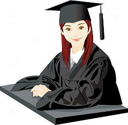 坐着的女学士插画