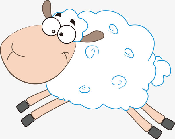 手绘卡通小羊图案