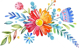 浪漫卡通花卉装饰元素
