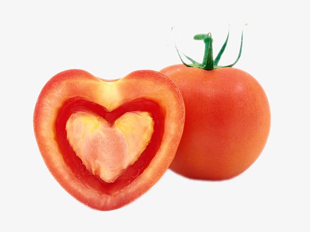 印着爱心的西红柿素材