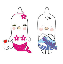 卡通安全套美人鱼形象