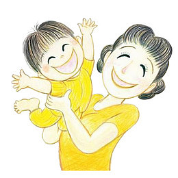 妈妈抱着宝宝哈哈笑