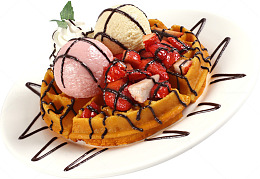 水果冰淇淋松饼