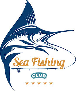 蓝色剑鱼矢量图