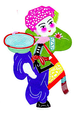 傣族传统风俗泼水节插画