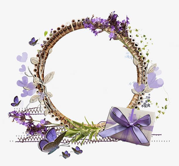 紫色花朵花朵装饰边框