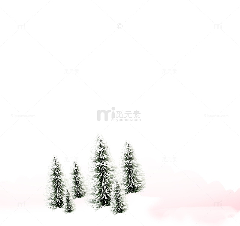 冬日雪地场景透明图