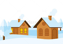 雪地里的小木屋