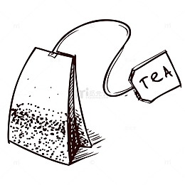 卡通手绘茶叶茶包