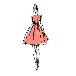 手绘服装礼服模特女腰部曲线