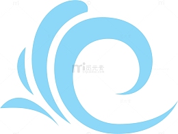 蓝色水面浪花图标