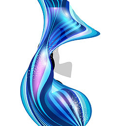 抽象蓝色光线背景矢量素材