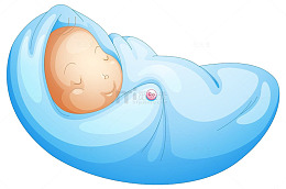 在襁褓中睡眠的婴儿