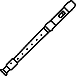 手绘学生乐团长笛