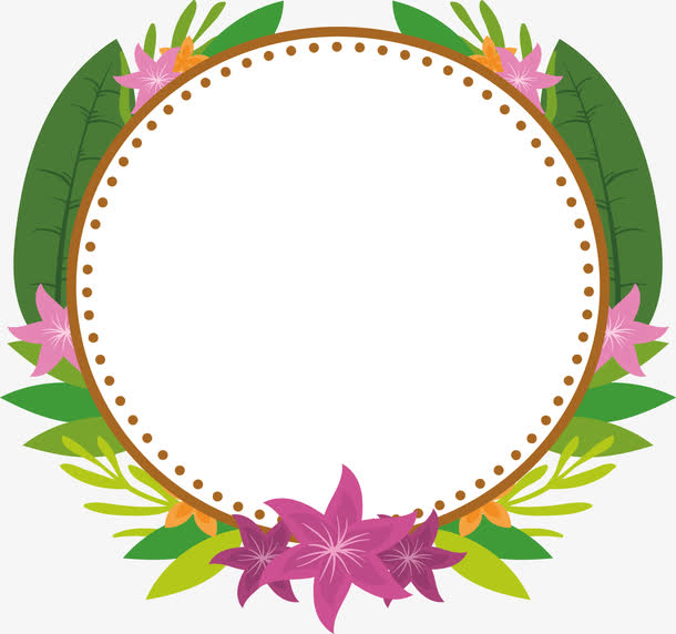 紫色花朵装饰标题框