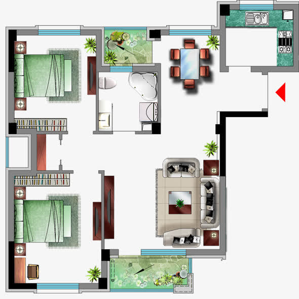 家居装修平面图素材免费下载_觅元素
