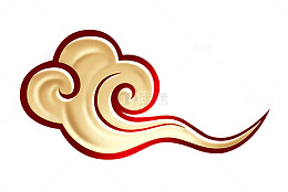 卡通黄色渐变祥云