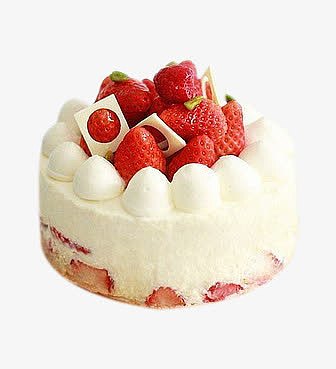 草莓白色奶油蛋糕水果蛋糕