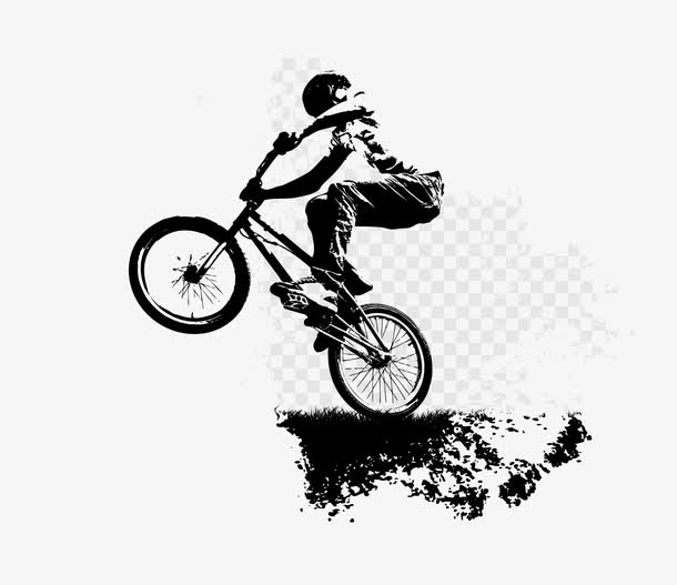 矢量水墨骑行人物素材