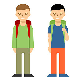 背着书包的男学生