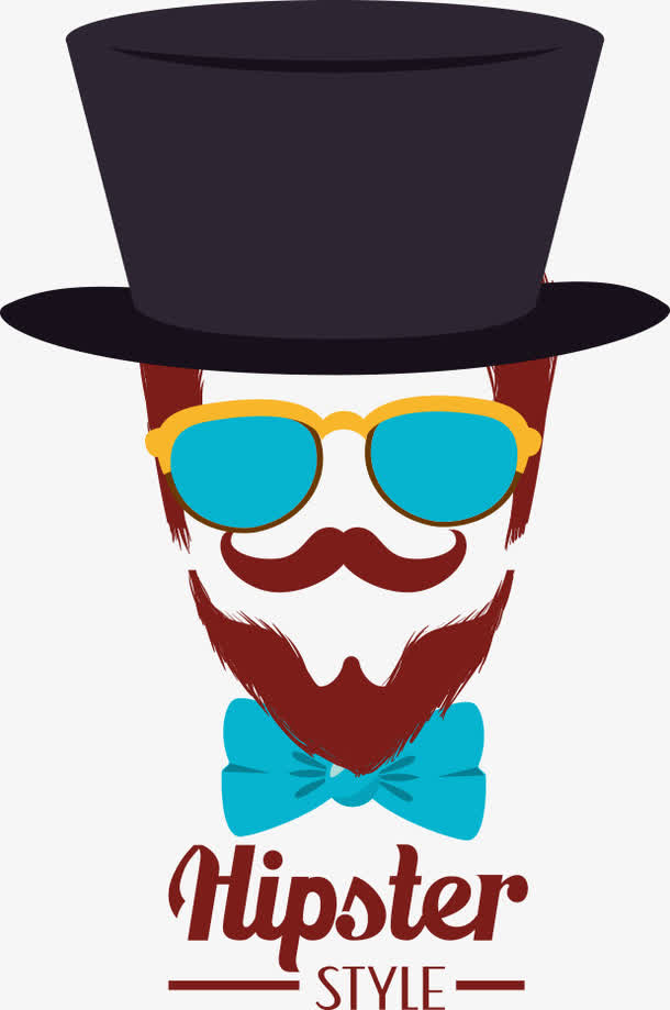 矢量戴帽子的胡须男素材免费下载_觅元素