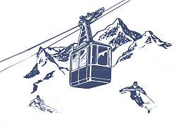 雪山电缆矢量
