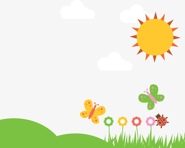 手绘草原矢量图