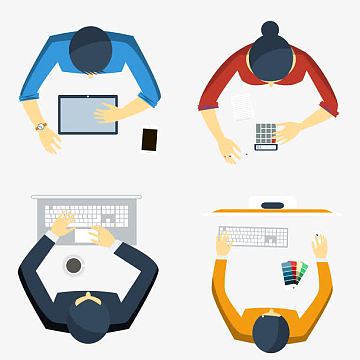 矢量工作场景png办公场景矢量图png卡通扁平手机远程视频ui设计png