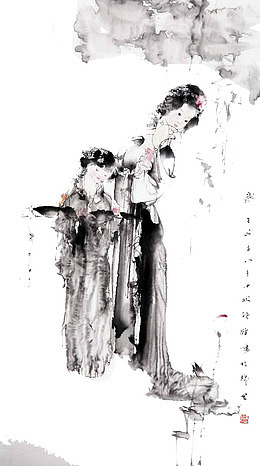 水墨装饰美女古人