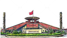 闽台缘博物馆手绘图