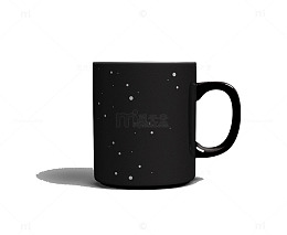 星空黑色马克杯产品实物免抠图
