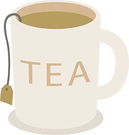带茶袋的茶杯