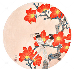 国风手绘木棉花