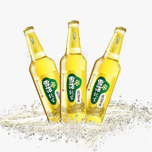 雪花纯生啤酒免抠素材免费下载_觅元素51yuansu.com