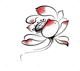 一颗水墨荷图片素材