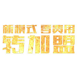 新模式转加盟金色字体设计