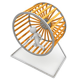 跑步的商务小白人