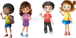 矢量手绘卡通小朋友