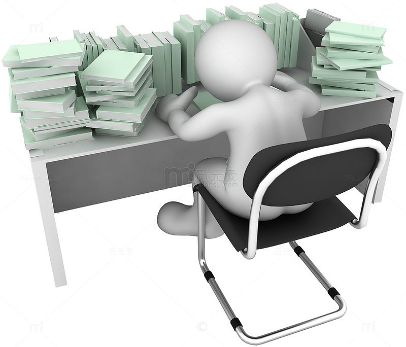 小白人埋头工作