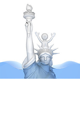 卡通小白人自由女神像