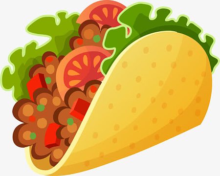 黄色卡通肉夹馍