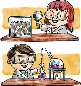矢量手绘科学家